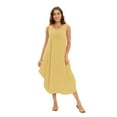 thumbnail image 7 of Baywell Women's Basic Tank Top Maxi Long Dress Casual Sleeveless Summer Beach Dress Yellow S-2XL, 7 of 7