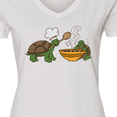 thumbnail image 4 of Inktastic Cute Turtle Chefs Making Soup Women's V-Neck T-Shirt, 4 of 5