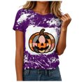 thumbnail image 2 of UAYOTSE Halloween Fashion Graphic Tshirt Women Crew Neck Short Sleeve Casual Holiday Top Size 3XL, 2 of 6