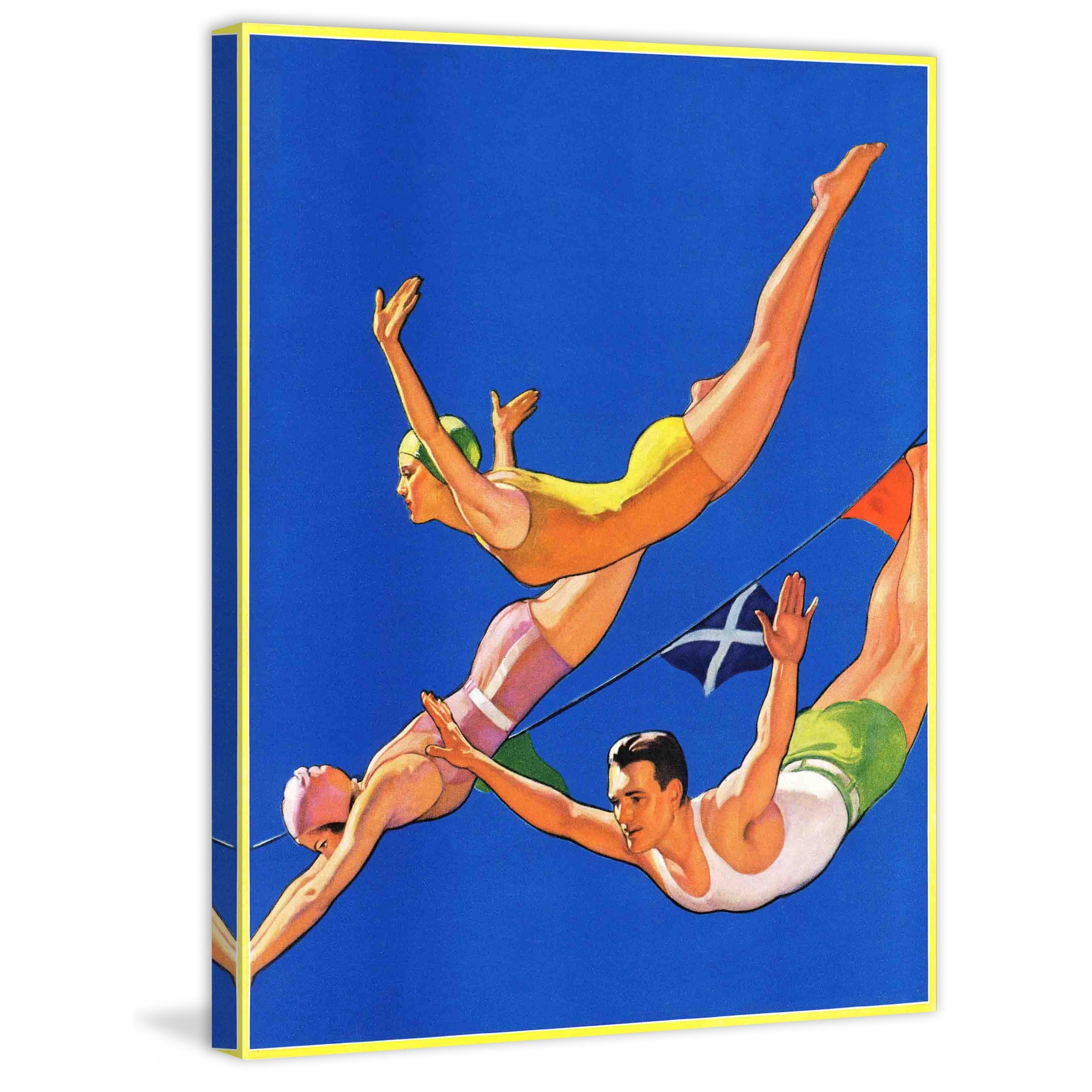 Marmont Hill Diving Women and Man by John Newton Howitt Painting Print on Canvas