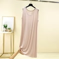 thumbnail image 2 of Taqqpue Cotton Nightgowns for Women Solid Color Crewneck Sleeveless House Dress Ladies Long Nightdress S-XXL, 2 of 6