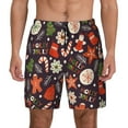 thumbnail image 3 of Uemuo Winter Holiday Christmas Pattern Mens Swim Trunks Quick Dry Board Shorts with Mesh Lining, Stretch Beach Shorts Quick Dry No-Chafing Board Shorts-, 3 of 9