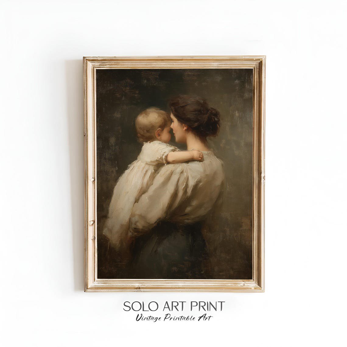 Mother And Child Portrait Poster For Tender Vintage Home Decor