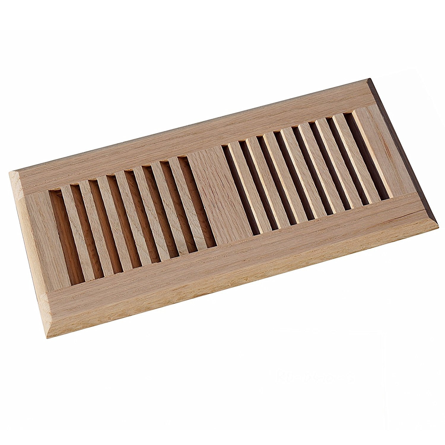 WELLAND 4"x14" Wood Vent Floor Register Self Rimming, Unfinished Red