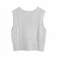 thumbnail image 5 of Langwyqu Sleeveless Autumn Winter Women V-Neck Vest Sweater Casual Pullover, 5 of 5