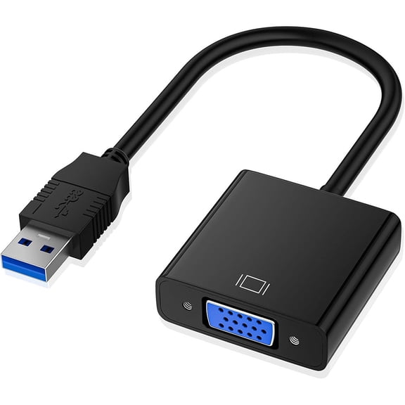USB 3.0 to VGA Adapter, 1080P HD Multi Monitor Converter for Laptop, Desktop, Windows 11/10/8/7