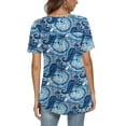 thumbnail image 5 of a.Jesdani Women's Plus Size Tunic Tops Casual Floral Blouses Short Sleeve Henley Shirts for Women M-4XL, 5 of 7