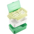 thumbnail image 3 of 1400Ml Bento Lunch Box for Kids Adults Reusable Lunch Box Food Storage Container with 3 Compartments and Spoon & Fork Portable Lunch Container Microwave Safe for Work School Office Use, 3 of 11