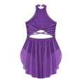 thumbnail image 3 of Kaerm Kids Girls Lyrical Dance Dress Sleeveless Sparkly Ballet Figure Ice Skating Dress Contemporary Purple 8, 3 of 9