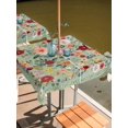 thumbnail image 2 of Outdoor Tablecloth with Umbrella Hole and Zipper, Sage Green Floral Waterproof Patio Tablecloth for Dining 54''x54'', Spring Flowers Leaves Farmhouse Wipeable Table Cover for Picnic BBQ Party Patio, 2 of 9