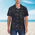 thumbnail image 4 of Lsque Copper-Gold Gloss Outline Rose pattern Hawaiian Shirt for Men, Unisex Summer Beach Casual Short Sleeve Button Down Shirts-3X-Large, 4 of 9