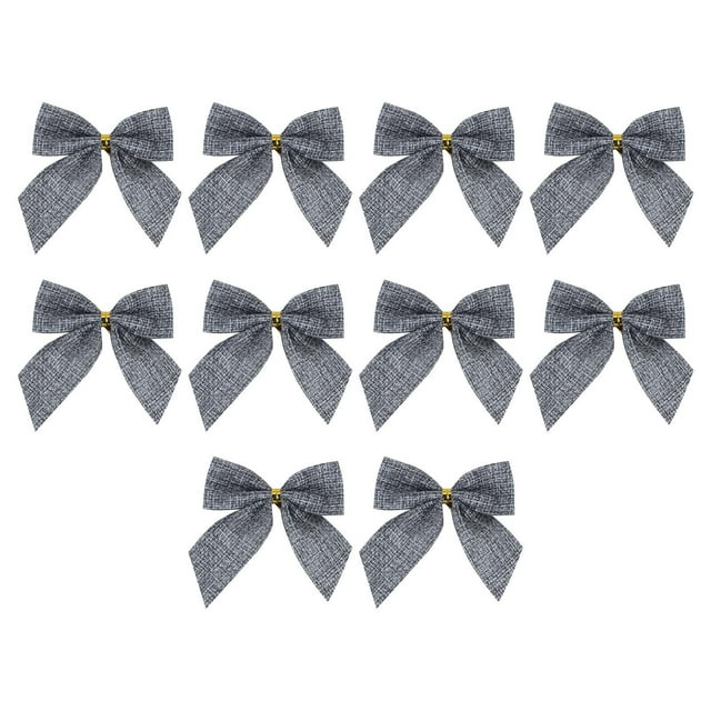 Riforla 10PCS Christmas Bows Various Styles Bows Fabric Christmas Tree Garland Accessories Decoration Party Party Decorations Event & Party Home Decor Grey