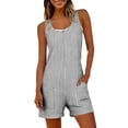 thumbnail image 3 of Sentmoon Womens Jumpers Sleeveless Spring Rompers for Women Striped Print Button Down Regular Fit Beach Outfits for Women Summer for Daily and Commute S-2XL, 3 of 7