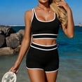 thumbnail image 7 of Minjewel Women's Color-Blocked Sporty Modest 2-Piece Swimsuit,Conservative Athletic Swimwear with Full Coverage,Ideal for Swimming,Pool and Beach,White,XL, 7 of 7
