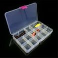 thumbnail image 3 of Utoimkio Clear Fishing Tackle Accessory Box Fishing Lure Bait Hooks Storage Box Case Container with 15 Individual Compartments, 3 of 7