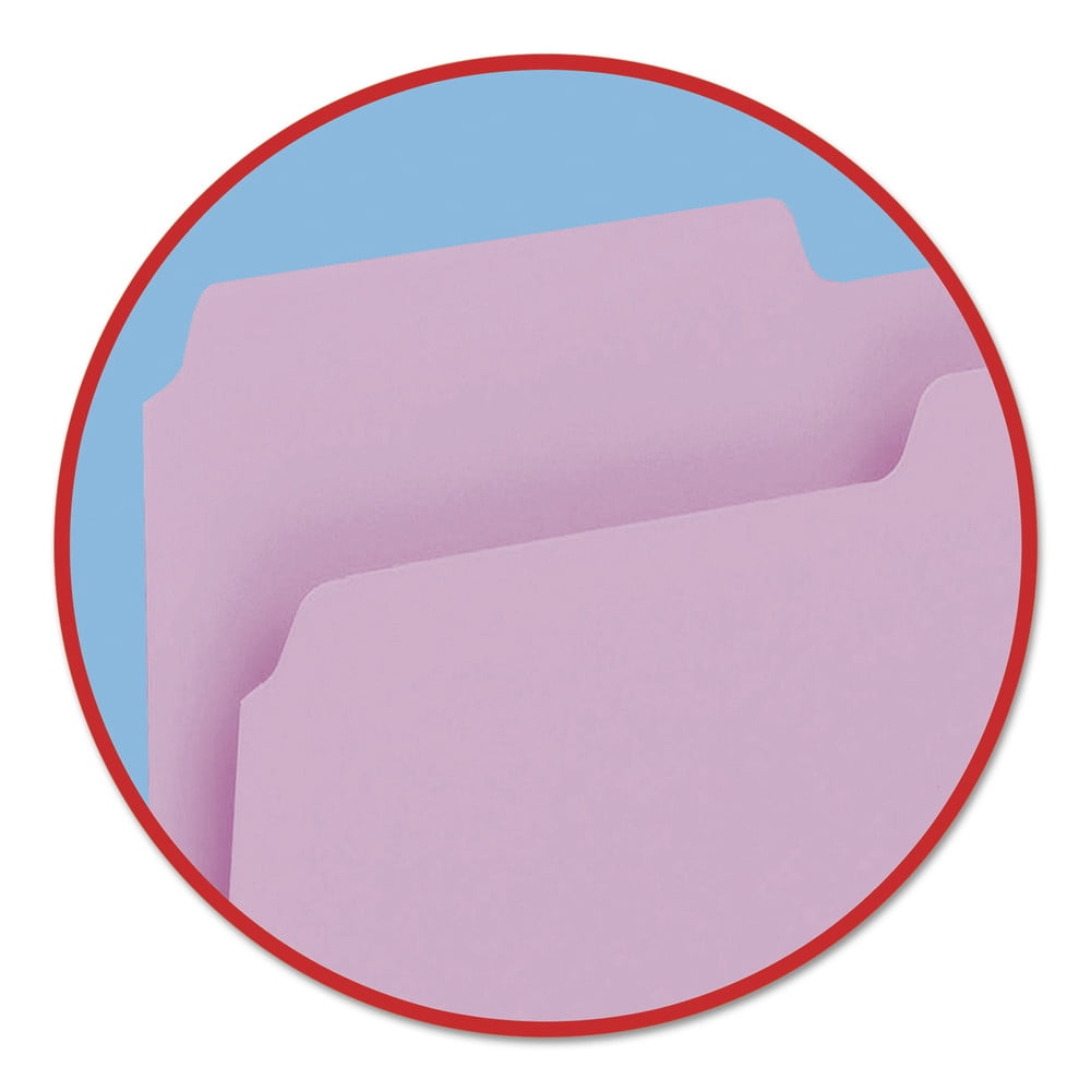 Smead Colored File Folders 1/3-Cut Tabs Letter Lavender 100/Box 12443