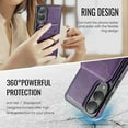 thumbnail image 4 of Dteck Magnetic PU Leather Case for Samsung Galaxy S25 Edge (2025), Compatible with MagSafe Accessory, Detachable Wallet RFID Blocking Card Holder Ring Stand Shockproof Protective Phone Case, Purple, 4 of 5