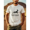 thumbnail image 2 of Funny Joke Hunting Shirt - Men's Front Printed Short Sleeve T-Shirt Top - Fast Food Deer - Gifts for Hunters, 1 pc, 100% cotton T-shirt, 2 of 10
