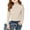 Beige, variant on Ruyang Kids Girls Thermal Shirts Ruffle Neck Slim Fit Long Sleeve Base Layer Top Fall Winter Warm Plain Ribbed Sweater