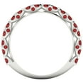 thumbnail image 5 of 3.13 ctw Wedding Band for Women - 18K White Gold Natural Garnet Stackable Eternity Ring, 5 of 6