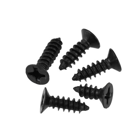 

100pcs Drywall Nails Hardened Self-tapping Screws Cross Countersunk Gypsum Board Wood Wallboard Flat Head Self-tapping Screws x 16mm Black