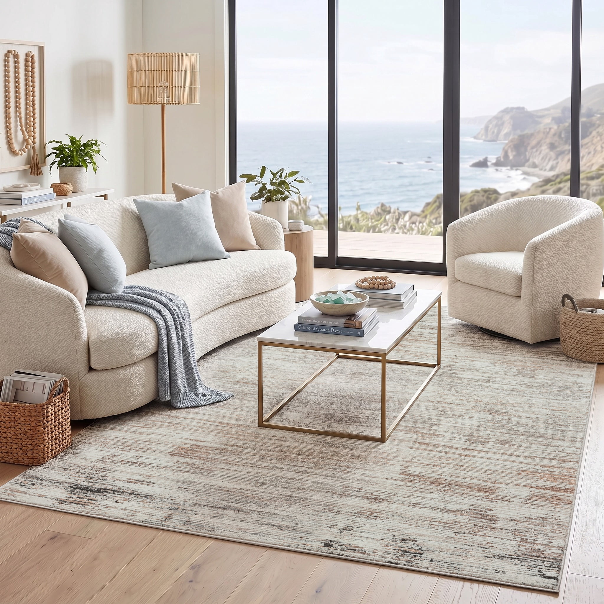 Harlow Hill Brielle Iris Abstract Indoor Polyester Blend Area Rug, Gray/Multi, 4' x 6'