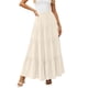 thumbnail image 2 of TaTaai Women's Summer Solid Color Elastic Waist Drawstring Pleated A-Line Long Skirt Casual Fashion Loose Flowy Swing Maxi Skirt with Pockets Gift, 2 of 7