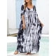 thumbnail image 5 of Vestido, Vestido maxi de gran tamaño para mujer Tie Die Printed V Neck Beach Robe Cover Ups Tomshoo Negro, 5 of 7