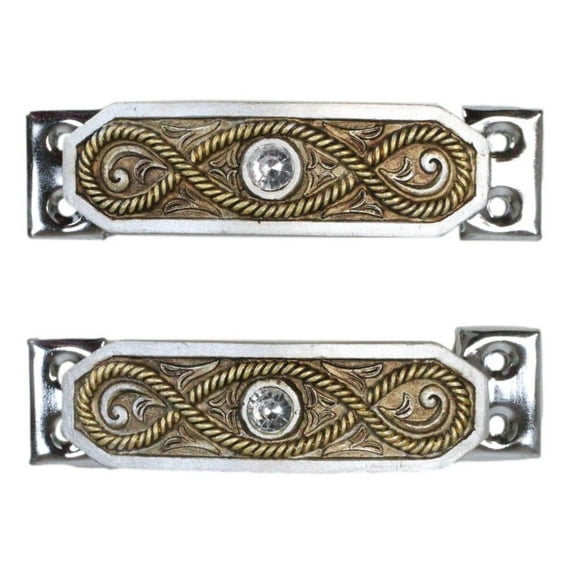 Set Of 2 Rustic Western Braided Ropes Crystal Drawer Cabinet Door Bar Pull Knobs