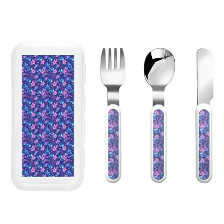 

Cauagu Blue Skull Leaf Print 3-Pieces Toddler Cutlery Set Kids Silverware Set with Spoons Forks & Knife Stainless Steel Utensils for Kids Dishwasher Safe