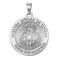 PicturesOnGold.com Nuestra Senora De Suyapa Medal Pendant Female Adult - 1 inch Sterling Silver