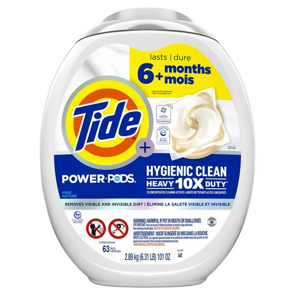 Tide Hygienic Clean Heavy Duty 10x Free Power PODS Laundry Detergent Pacs, Unscented Scent, For Visible and Invisible Dirt