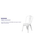 thumbnail image 2 of Commercial Grade 4 Pack Distressed White Metal Indoor-Outdoor Stackable Chair, 2 of 9