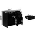 thumbnail image 4 of 33-Inch Black Sideboard Buffet Cabinet with Storage, Spacious Table Top, Large Drawers, and Adjustable Shelf - Kitchen Organizer and Storage - Ideal for Storing Utensils and Linens in Your Dining Room, 4 of 7