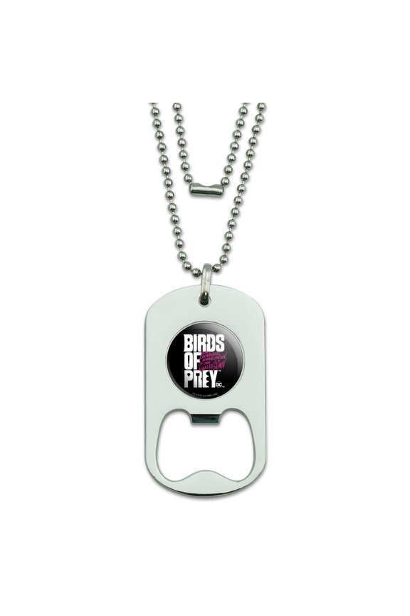 Birds of Prey Movie Logo Military Dog Tag Bottle Opener Pendant