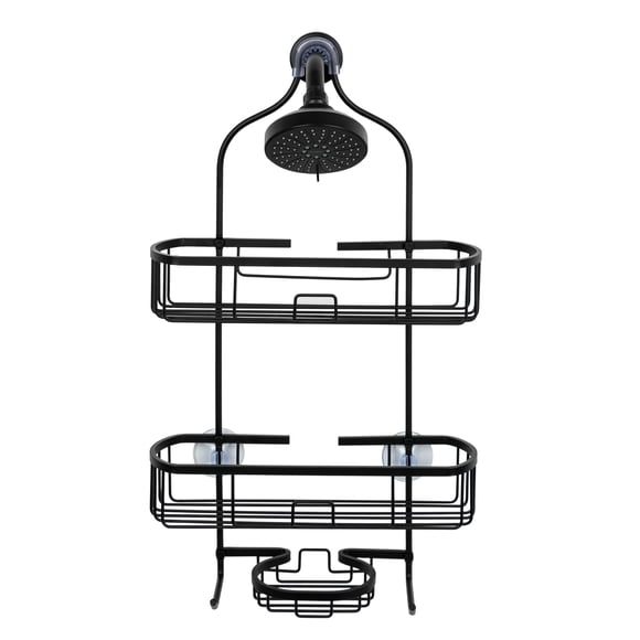 Era, Grand Aluminum Shower Caddy, Black 15x26 IN