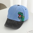 thumbnail image 5 of Gibobby Toddler Baseball Hat Dinosaur Pattern Adjustable Sun Hat for Baby Boys Girls 12 18 Months 1-4T Kids Summer Outdoor Cap Toddler Snapback Ball Cap(3-8 Years,Blue), 5 of 5