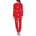 thumbnail image 3 of Renewold Red Snowflake Nightwear Pants Bottoms Set of 2 Christmas Theme Women's Personalized Casual Wear Sweatshirt Softness Pajama Loungewear Size 5XL, 3 of 4