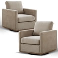 thumbnail image 2 of Set of 2 Mid Century Modern Swivel Accent Chairs, 30.7" Wide, Ergonomic Design with Wavy Chenille Fabric, Taupe, 2 of 7