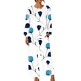 thumbnail image 2 of IROINNID Loungewear Sets for Women Two Pieces Printed Loose Sleep-shirt and Pants Loungewear Pajamas Sets with Pockets,White A, 2 of 5