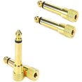 thumbnail image 2 of 3.5mm to 1/4 Mono Adapter, 3.5mm (1/8 Inch) Stereo Female to 6.35mm (1/4 Inch) TS Male Plug Metal Gold Plated Audio Adaptor Audio Connector - 4 Pack, 2 of 3