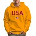 thumbnail image 6 of Men's 100% Cotton Red USA Hoodie 330g Thick Pocket Hood, 6 of 16