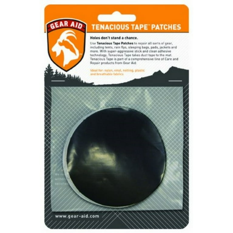 Tenacious Tape Tent Repair Patches 3 Round (2 Black / 2 Clear) 