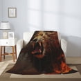 thumbnail image 2 of Hirioo Cool Flame Lion A for Flannel Blanket, Cozy and Warm Throw for Bed or Couch ,Perfect for All Seasons-50"x40", 2 of 6