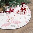thumbnail image 3 of FMSHPON Patterna Pink Flamingos Xmas Christmas Tree Skirt Stand Mat for Holiday Party Decoration Indoor Outdoor 48 inches, 3 of 3