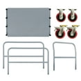 thumbnail image 3 of Heavy Duty Steel Panel Truck, 2000 lbs Capacity Drywall Cart, Platform Flat Cart with 6” Swivel Brake Casters, 1 Front Handlebar and 2 Side Handrails, 3 of 9