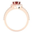 thumbnail image 4 of Halo Engagement Ring for Women - 1.49ct Natural Garnet in 14K Rose Gold Promise Ring, 4 of 6