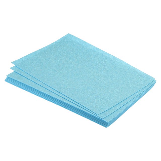 Unique Bargains Soft Felt Sheets Glitter Light Blue 11.8 x 7.8 Inch 12 Pcs