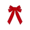 thumbnail image 1 of Velvet Ribbon Christmas Red Swallowtail Bow Decoration Wires Trims Flocking Bow, 1 of 6