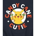 thumbnail image 3 of Pokémon - Pikachu Candy Cane Cutie - Men's Crew Fleece Sweatshirt, 3 of 5